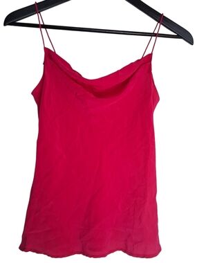 ​Royal Silk Hot Pink 100% Silk Cowl Neck Cami Top Vintage Size Medium